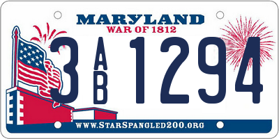 MD license plate 3AB1294