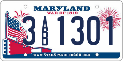 MD license plate 3AB1301