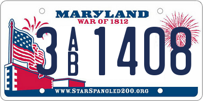 MD license plate 3AB1408