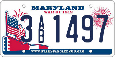 MD license plate 3AB1497