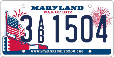 MD license plate 3AB1504