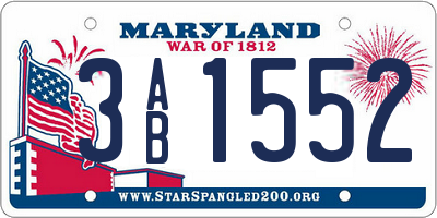 MD license plate 3AB1552