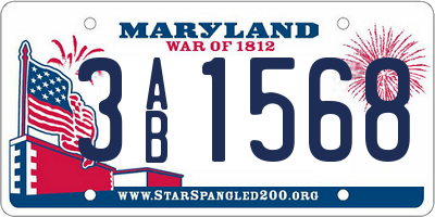 MD license plate 3AB1568