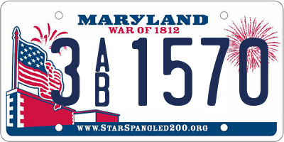 MD license plate 3AB1570