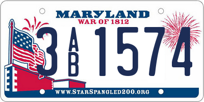 MD license plate 3AB1574