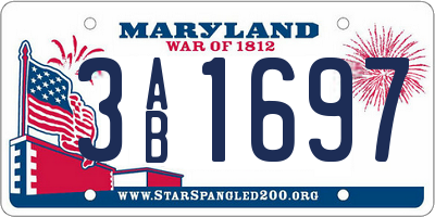 MD license plate 3AB1697
