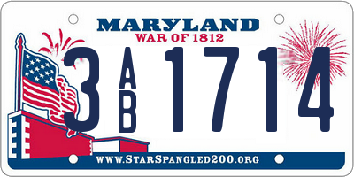 MD license plate 3AB1714