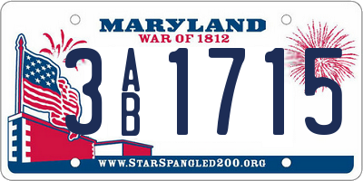 MD license plate 3AB1715