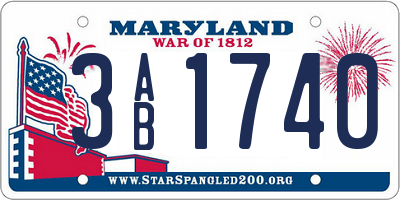 MD license plate 3AB1740