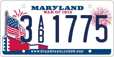 MD license plate 3AB1775