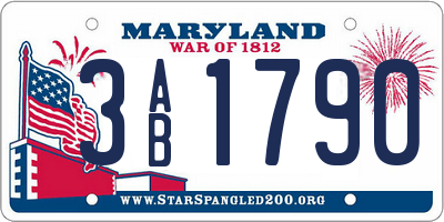 MD license plate 3AB1790