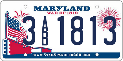 MD license plate 3AB1813