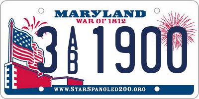 MD license plate 3AB1900