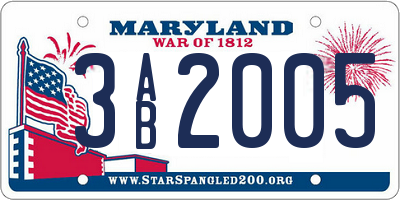 MD license plate 3AB2005