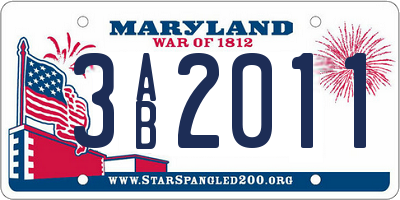 MD license plate 3AB2011