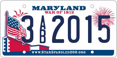 MD license plate 3AB2015