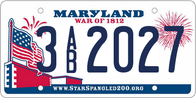 MD license plate 3AB2027
