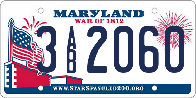 MD license plate 3AB2060