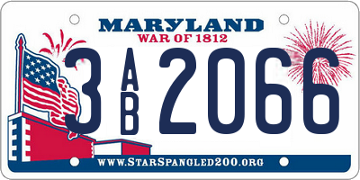 MD license plate 3AB2066
