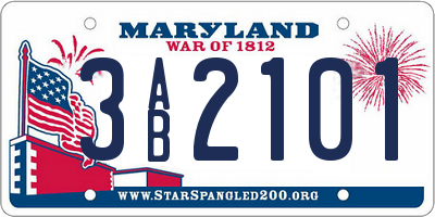 MD license plate 3AB2101