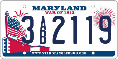 MD license plate 3AB2119