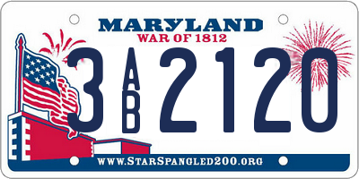 MD license plate 3AB2120