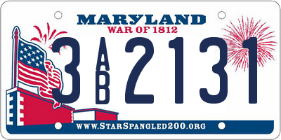 MD license plate 3AB2131