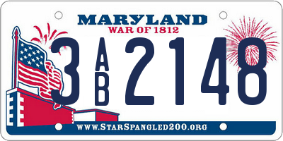 MD license plate 3AB2148