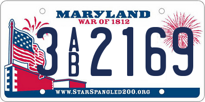 MD license plate 3AB2169