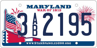 MD license plate 3AB2195