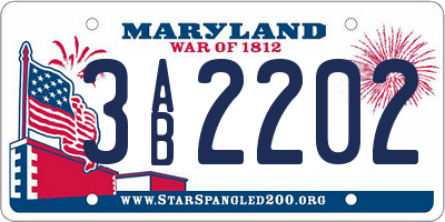 MD license plate 3AB2202