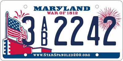 MD license plate 3AB2242
