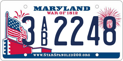 MD license plate 3AB2248