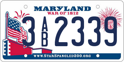 MD license plate 3AB2339