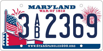 MD license plate 3AB2369