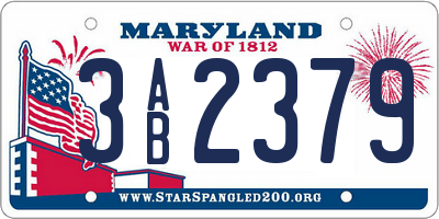 MD license plate 3AB2379