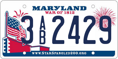 MD license plate 3AB2429
