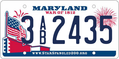 MD license plate 3AB2435