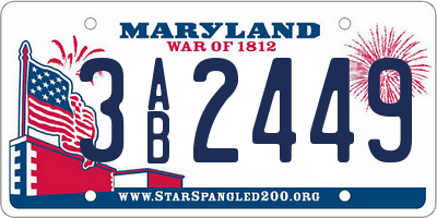MD license plate 3AB2449