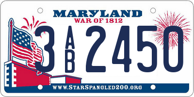 MD license plate 3AB2450