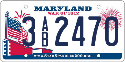 MD license plate 3AB2470