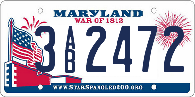MD license plate 3AB2472