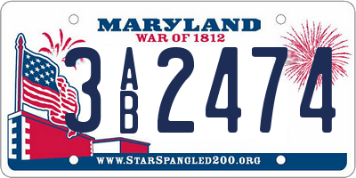 MD license plate 3AB2474