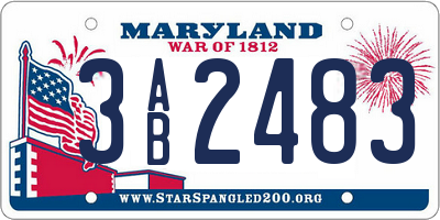 MD license plate 3AB2483