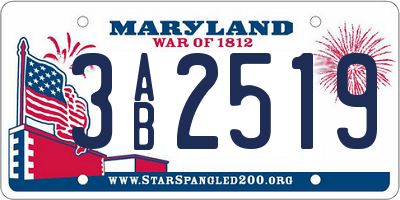 MD license plate 3AB2519