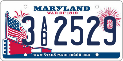 MD license plate 3AB2529