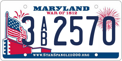 MD license plate 3AB2570