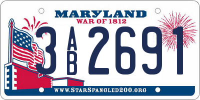 MD license plate 3AB2691