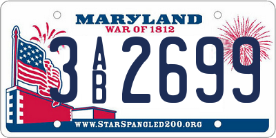 MD license plate 3AB2699