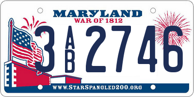 MD license plate 3AB2746
